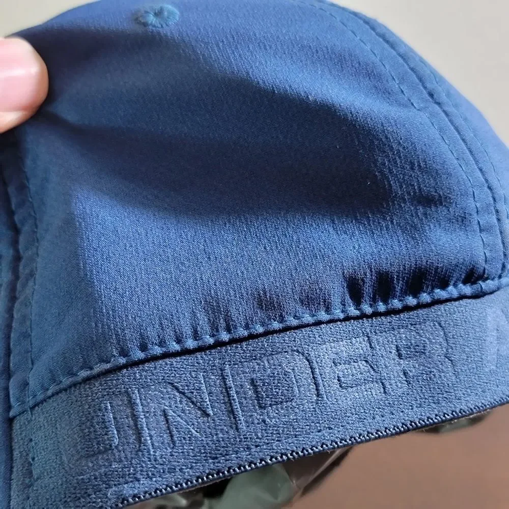 Under Armour Heat Gear Fitted Hat Cap Blue Gray Size Medium Large Elastic
